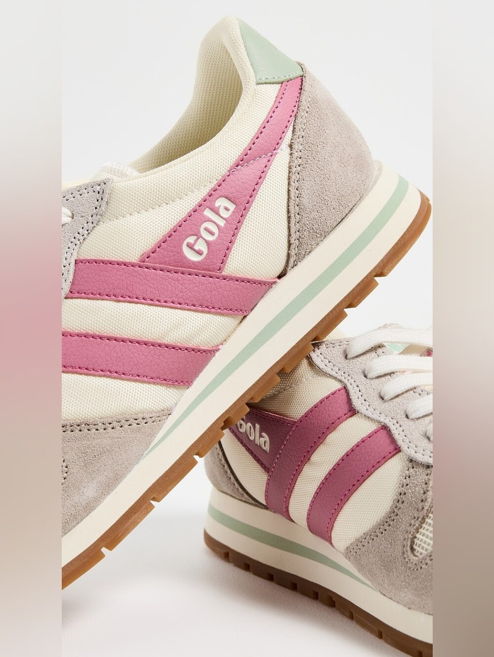 Gola Daytona Women's Sneakers Pink Cream Blue Grey Size 9 - Picture 2 of 9